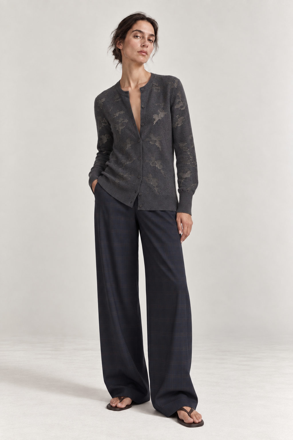 Cardigan Orchidae Gris