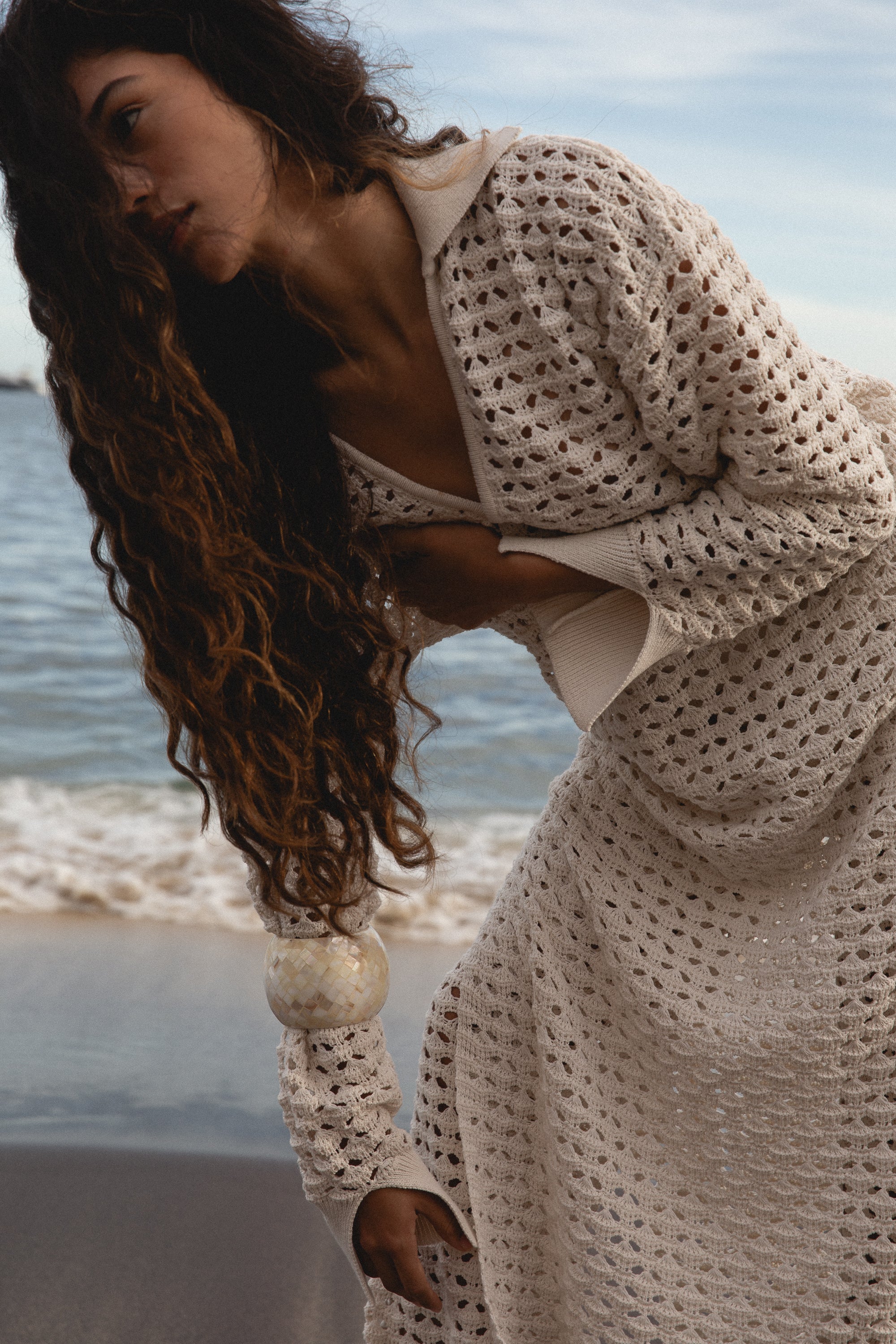 Vestido Tejido Conchitas Ivory